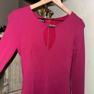 Bebe Fuchsia Keyhole Dress